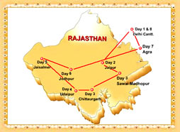 Palace on Wheels Route Map